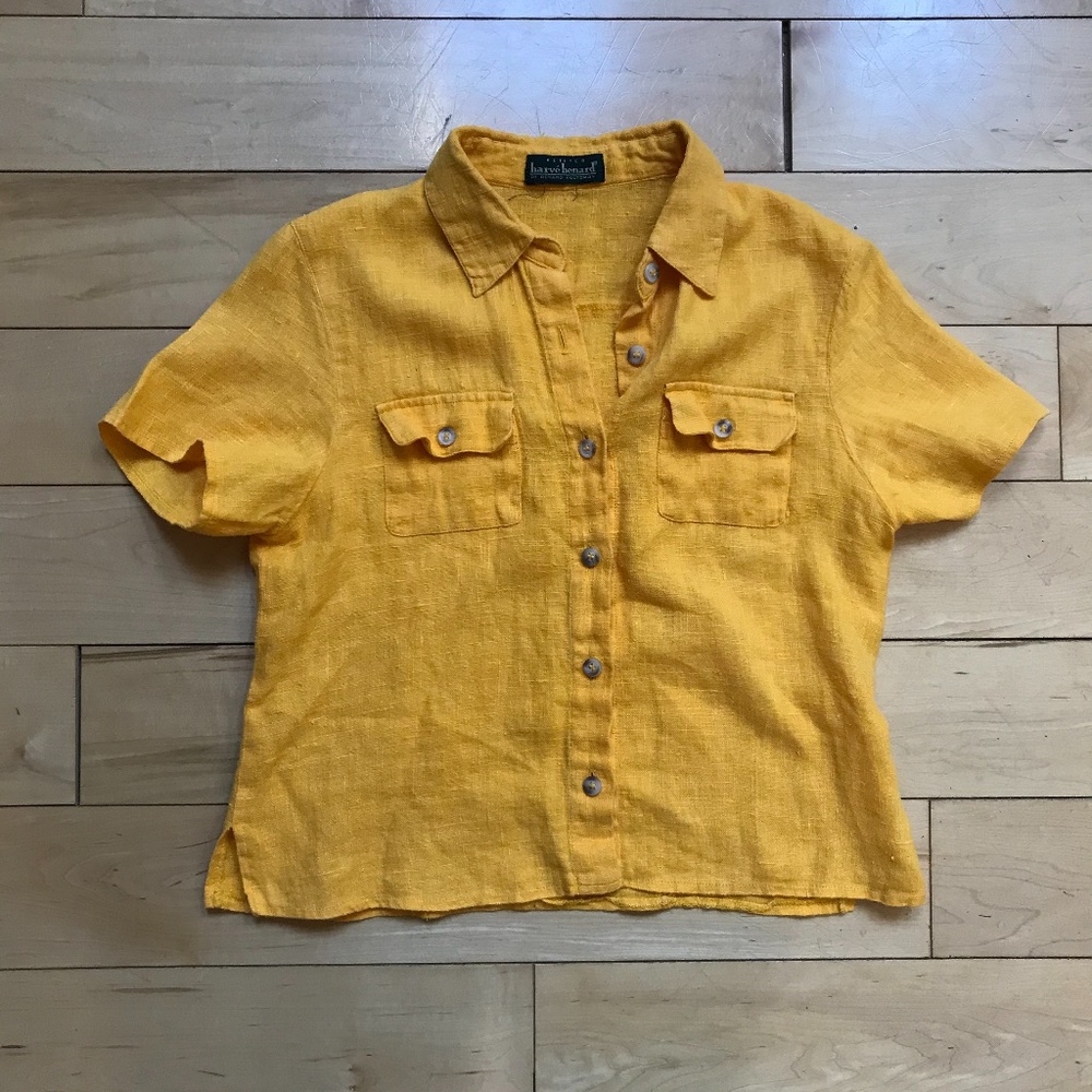 Mustard Croped button up